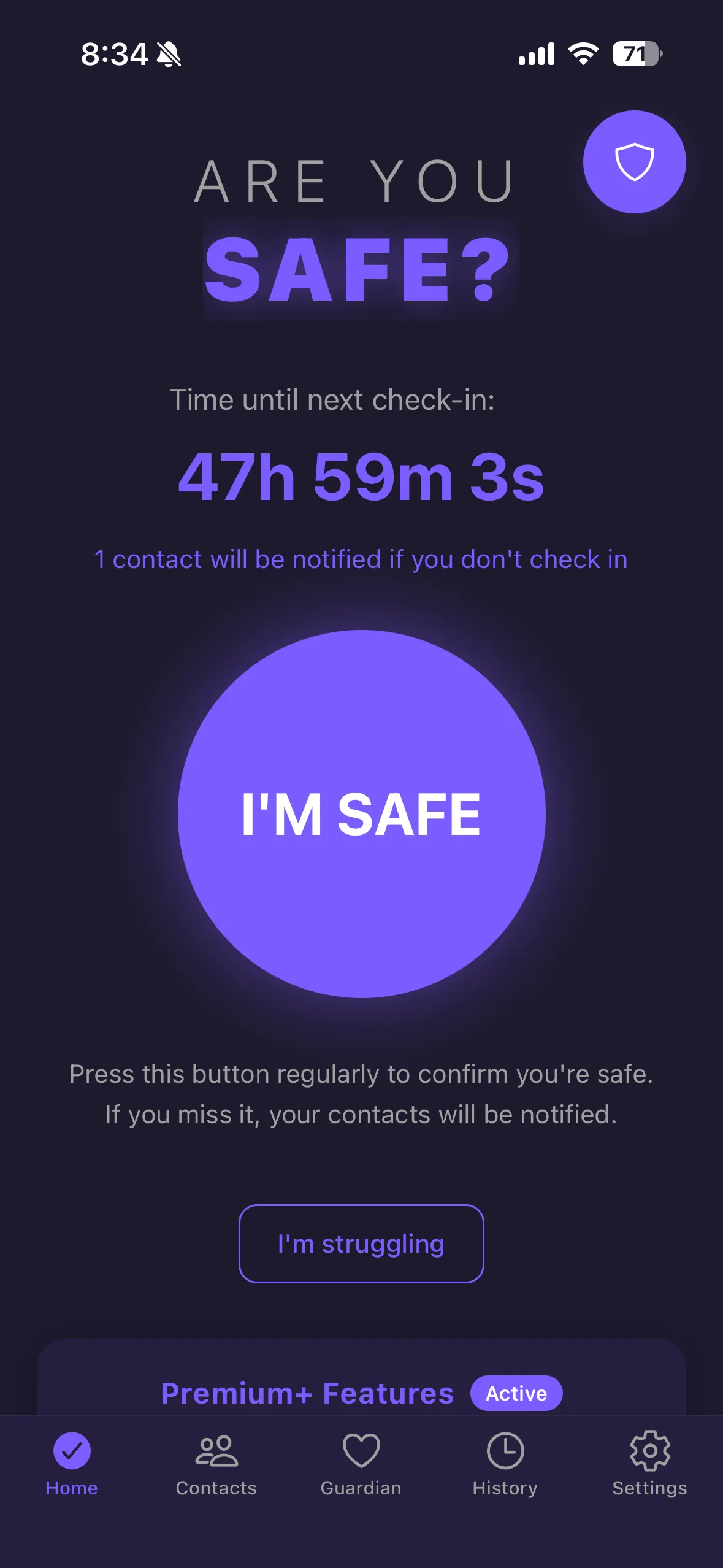 Are You SOS - Safe mode check-in