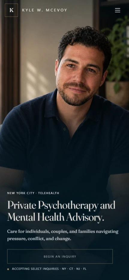 The homepage’s dedicated mobile portrait composition
